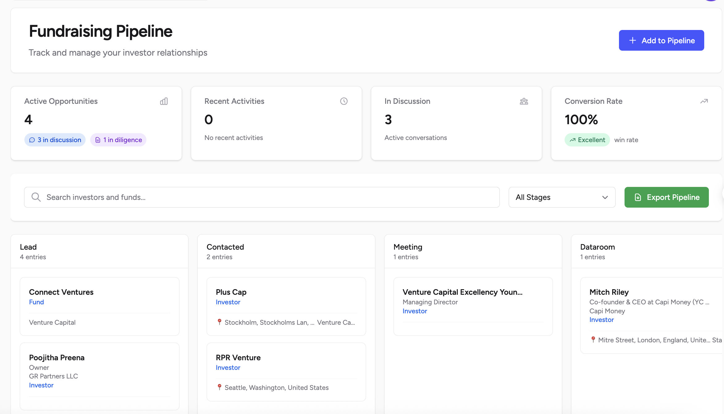 Fundraising CRM Pipeline