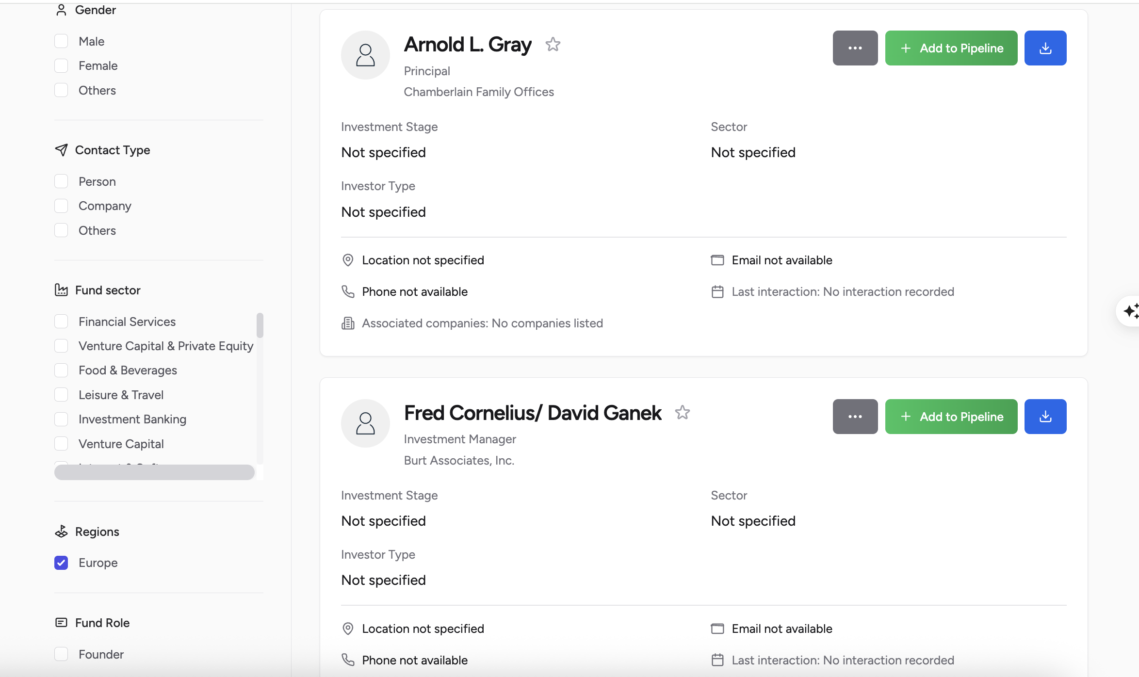 Detailed Investor Profile
