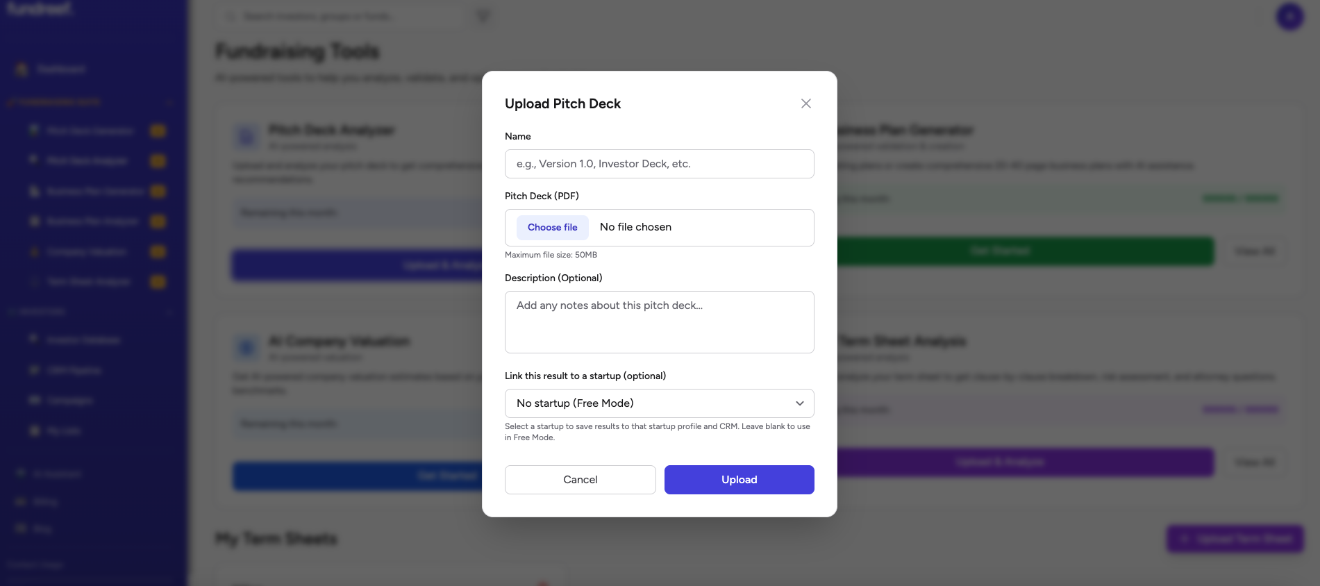 Upload Interface